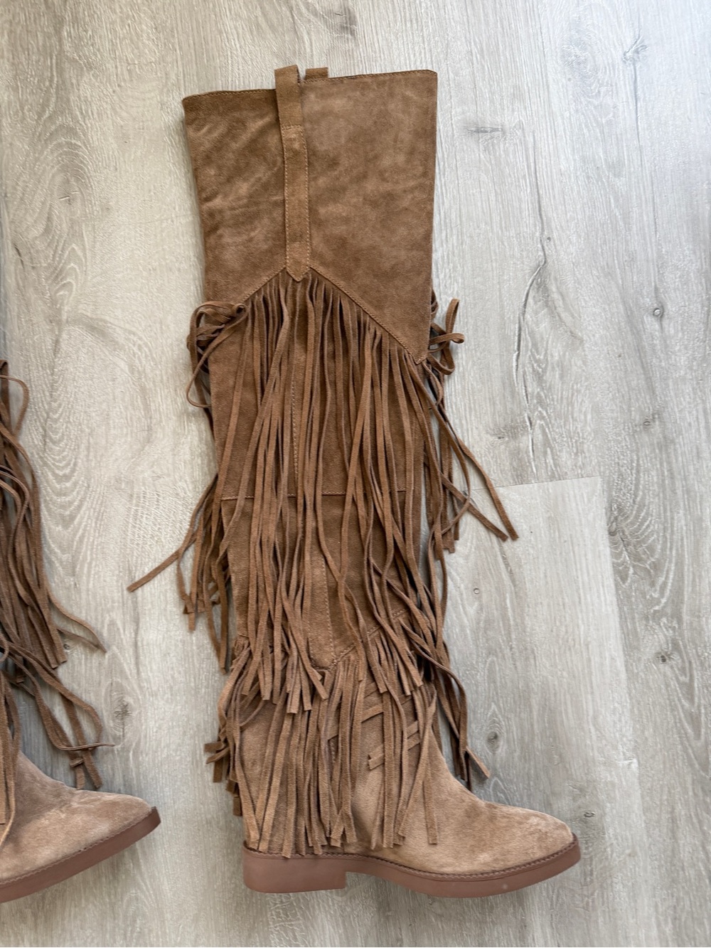 Ash | Gipsy Tall Fringed Suede Leather Over-The-Knee Boots Russet Festival 37 - Picture 5 of 13